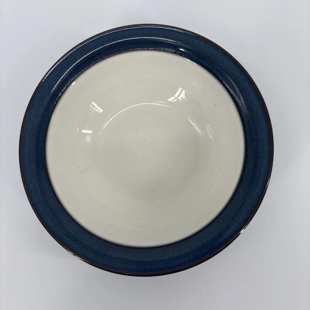 Denby Pottery Boston Blue Stoneware Soup Cereal Bowls England 7
